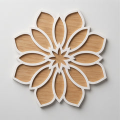Todfod Wooden Floral Rangoli for Floor Decoration Reusable MDF Rangoli for Diwali Pooja Home Entrance Festival Decor 12 Inch