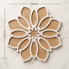 Todfod Wooden Floral Rangoli for Floor Decoration Reusable MDF Rangoli for Diwali Pooja Home Entrance Festival Decor 12 Inch