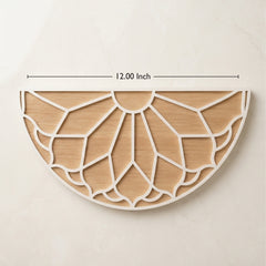 Todfod Wooden Half Circle Lotus Rangoli for Floor Decoration Reusable MDF Rangoli for Diwali Pooja Home Entrance Festival Decor 12 Inch