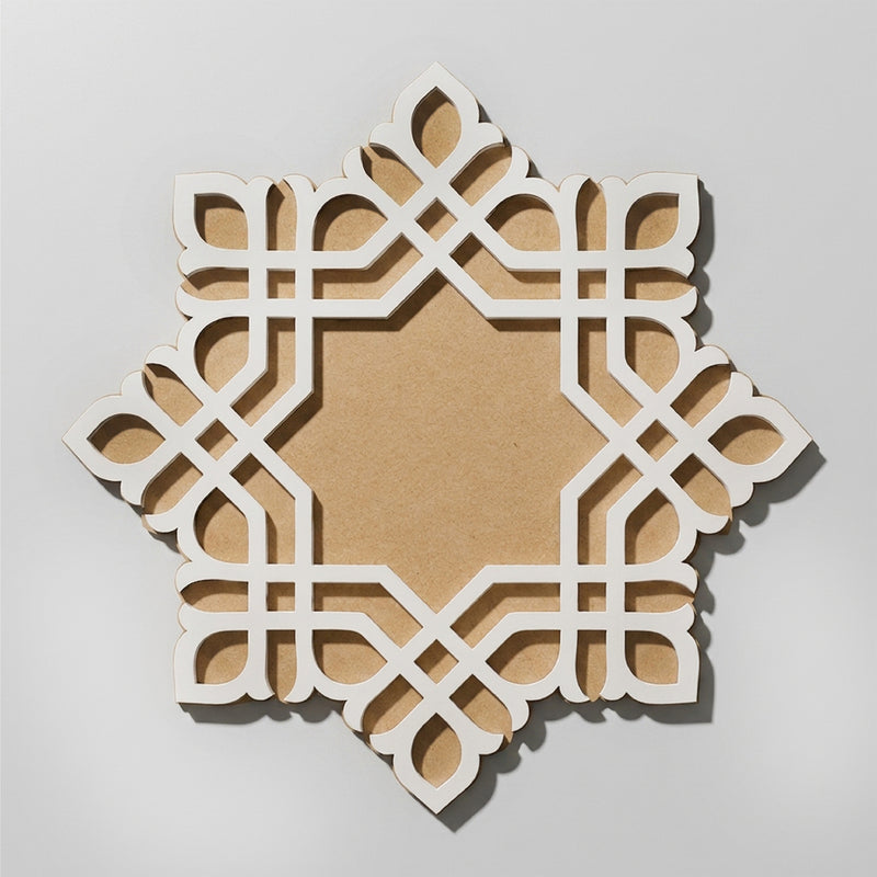 Todfod Wooden Geometric Floral Rangoli for Floor Decoration Reusable MDF Rangoli for Diwali Pooja Home Entrance Festival Decor 12 Inch