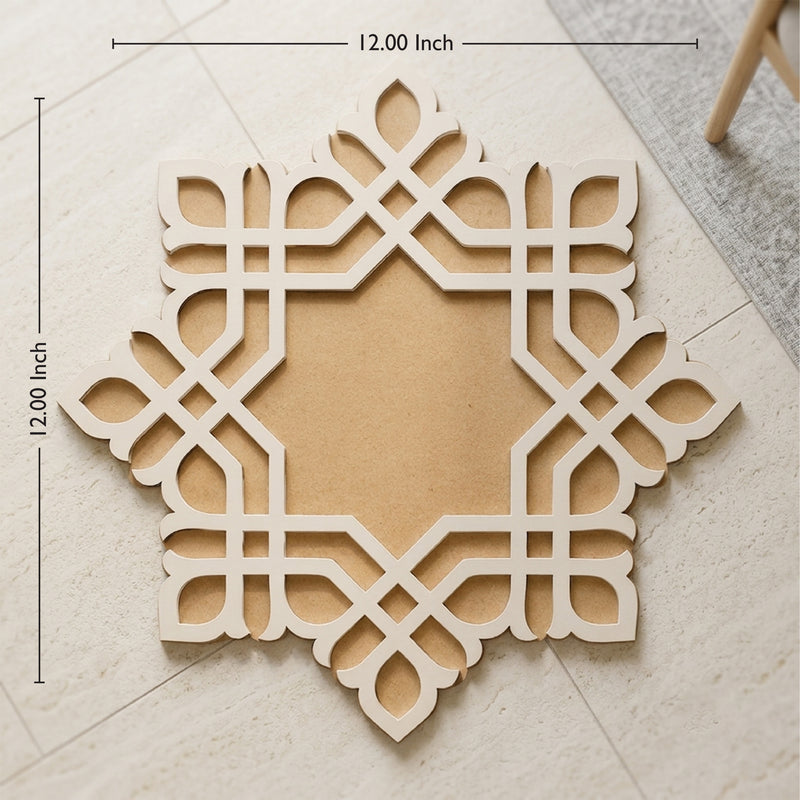 Todfod Wooden Geometric Floral Rangoli for Floor Decoration Reusable MDF Rangoli for Diwali Pooja Home Entrance Festival Decor 12 Inch