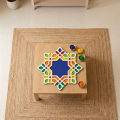 Todfod Wooden Geometric Floral Rangoli for Floor Decoration Reusable MDF Rangoli for Diwali Pooja Home Entrance Festival Decor 12 Inch