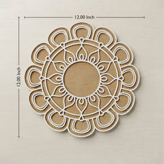 Todfod Wooden Floral Mandala Rangoli for Floor Decoration Reusable MDF Rangoli for Diwali Home Entrance Pooja Festival Decor 12 Inch