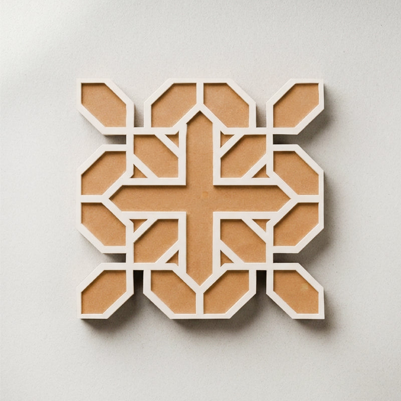 TodFod Wooden MDF Rangoli Floor Decor | 12x12 Inch Abstract Geometric Mandala Frame for Festivals & Home Decor