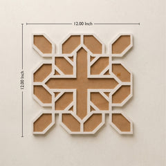 TodFod Wooden MDF Rangoli Floor Decor | 12x12 Inch Abstract Geometric Mandala Frame for Festivals & Home Decor