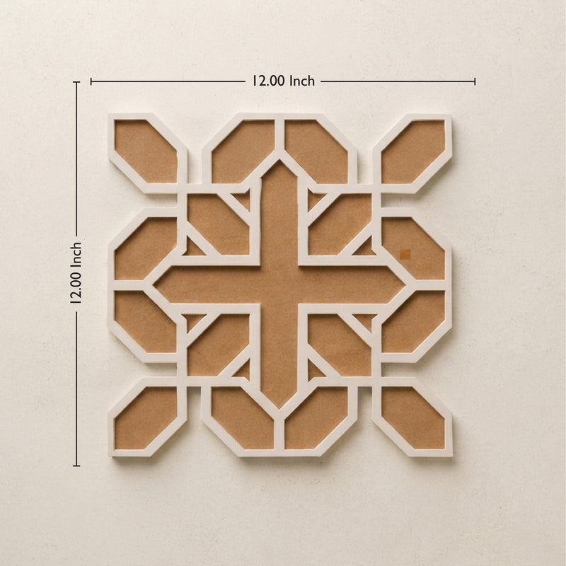 TodFod Wooden MDF Rangoli Floor Decor | 12x12 Inch Abstract Geometric Mandala Frame for Festivals & Home Decor