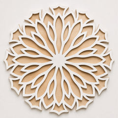 TodFod Wooden MDF Rangoli Floor Decor | 12x12 Inch Floral Frame for Festivals & Home Decor