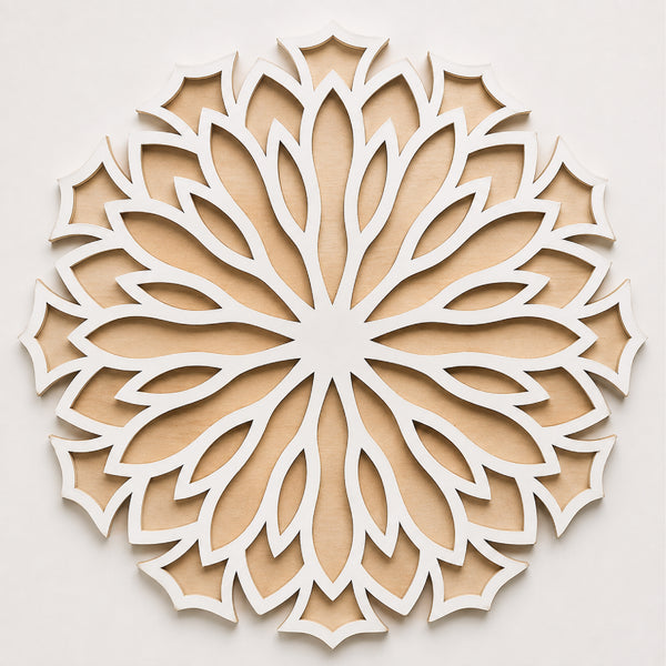 TodFod Wooden MDF Rangoli Floor Decor | 12x12 Inch Floral Frame for Festivals & Home Decor