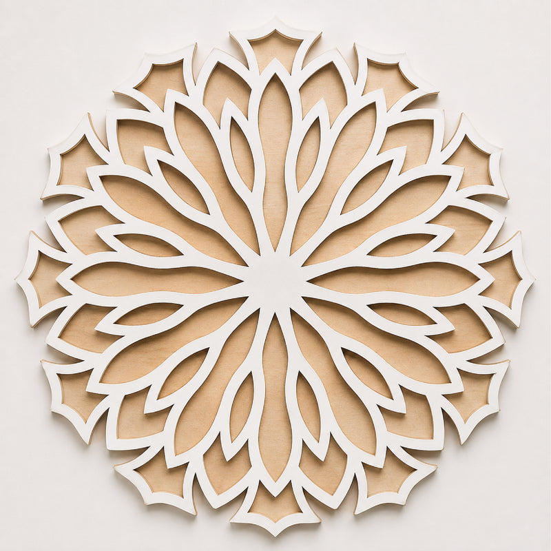 TodFod Wooden MDF Rangoli Floor Decor | 12x12 Inch Floral Frame for Festivals & Home Decor