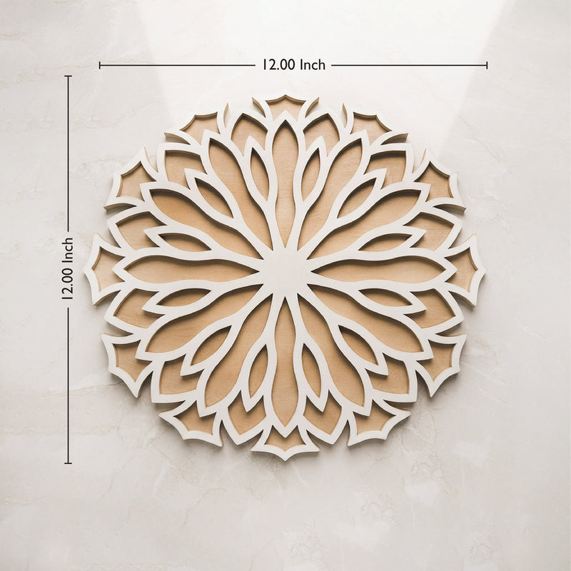 TodFod Wooden MDF Rangoli Floor Decor | 12x12 Inch Floral Frame for Festivals & Home Decor