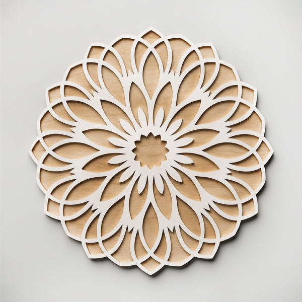 TodFod Wooden MDF Rangoli Floor Decor | 12x12 Inch Floral Mandala Frame for Festivals & Home Decor