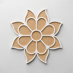 TodFod Wooden MDF Rangoli Floor Decor | 12x12 Inch Mandala Cut-Out Frame for Festivals & Home Decor