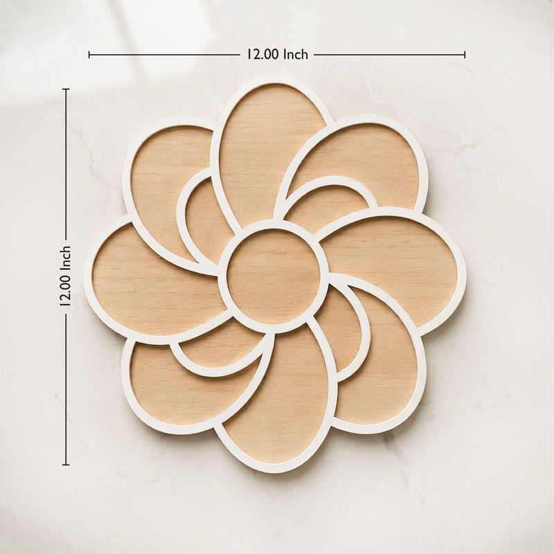 TodFod Wooden MDF Rangoli Floor Decor | 12x12 Inch Mandala Cut-Out Frame for Festivals & Home Decor