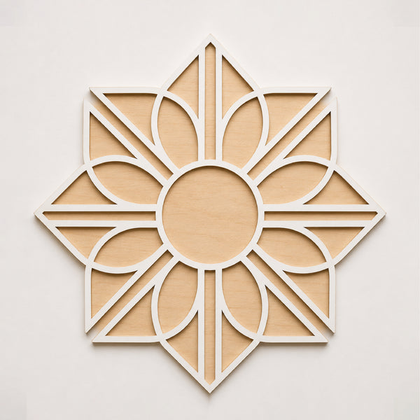 TodFod Wooden MDF Rangoli Floor Decor | 12x12 Inch Mandala Cut-Out Frame for Festivals & Home Decor