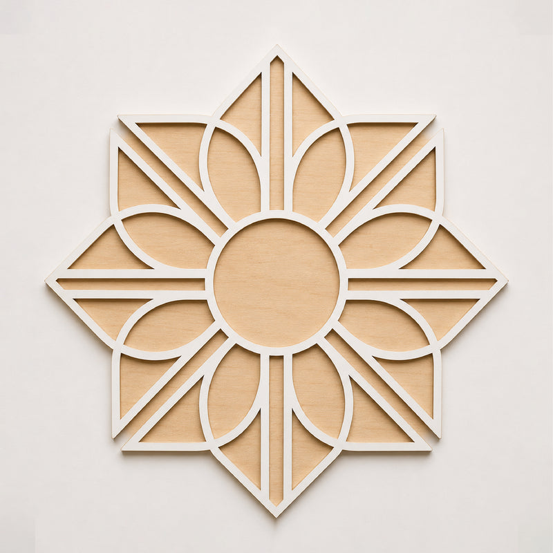 TodFod Wooden MDF Rangoli Floor Decor | 12x12 Inch Mandala Cut-Out Frame for Festivals & Home Decor