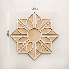 TodFod Wooden MDF Rangoli Floor Decor | 12x12 Inch Mandala Cut-Out Frame for Festivals & Home Decor