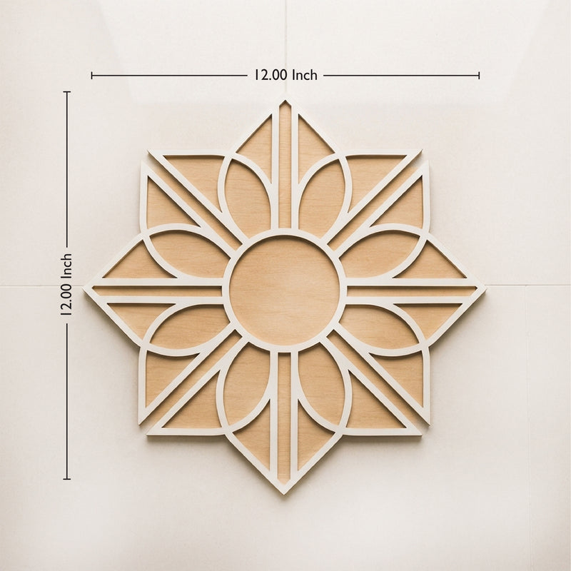 TodFod Wooden MDF Rangoli Floor Decor | 12x12 Inch Mandala Cut-Out Frame for Festivals & Home Decor