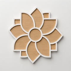 TodFod Wooden MDF Rangoli Floor Decor | 12x12 Inch Mandala Cut-Out Frame for Festivals & Home Decor