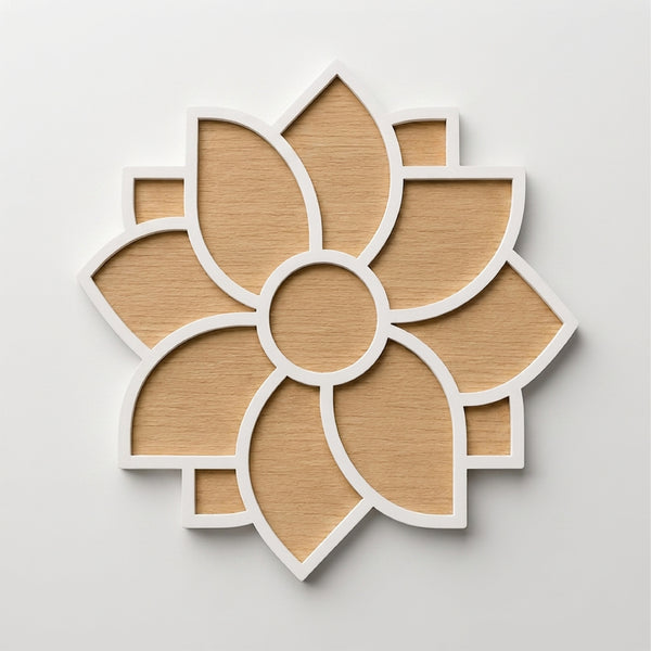 TodFod Wooden MDF Rangoli Floor Decor | 12x12 Inch Mandala Cut-Out Frame for Festivals & Home Decor