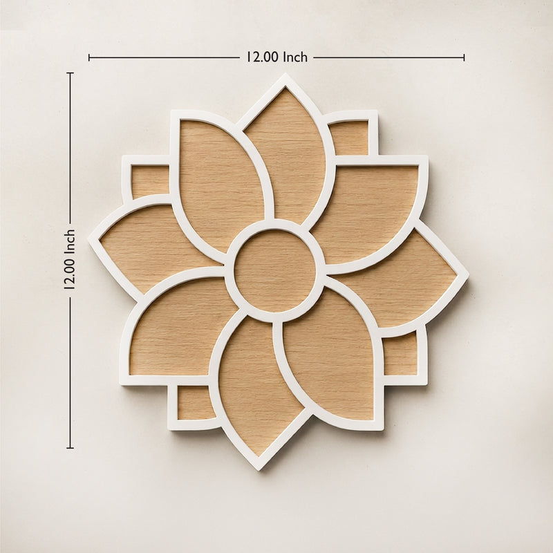 TodFod Wooden MDF Rangoli Floor Decor | 12x12 Inch Mandala Cut-Out Frame for Festivals & Home Decor