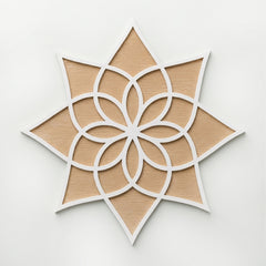 TodFod Wooden MDF Rangoli Floor Decor | 12x12 Inch Mandala Cut-Out Frame for Festivals & Home Decor