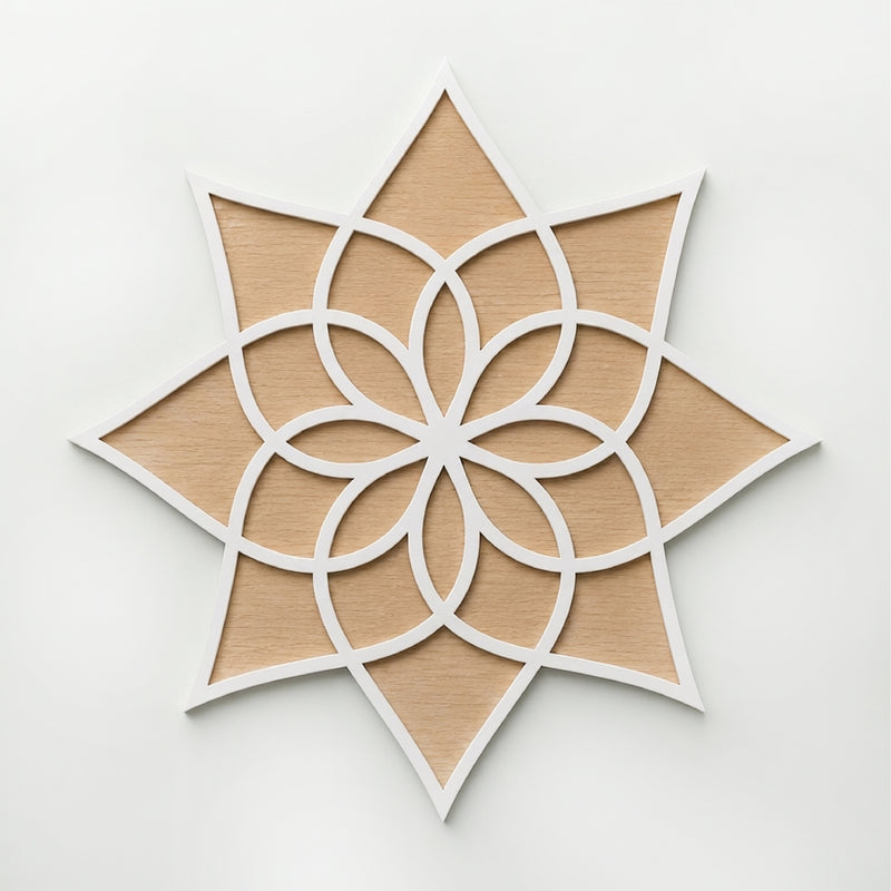 TodFod Wooden MDF Rangoli Floor Decor | 12x12 Inch Mandala Cut-Out Frame for Festivals & Home Decor