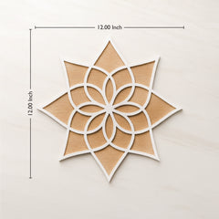 TodFod Wooden MDF Rangoli Floor Decor | 12x12 Inch Mandala Cut-Out Frame for Festivals & Home Decor