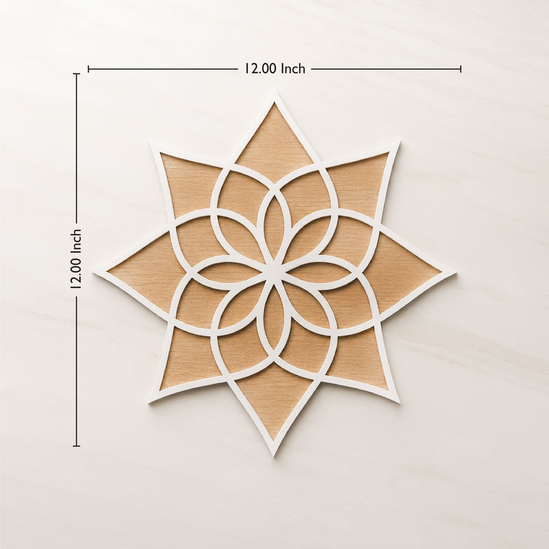 TodFod Wooden MDF Rangoli Floor Decor | 12x12 Inch Mandala Cut-Out Frame for Festivals & Home Decor