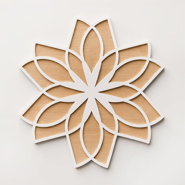 TodFod Wooden MDF Rangoli Floor Decor | 12x12 Inch Mandala Cut-Out Frame for Festivals & Home Decor