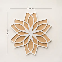 TodFod Wooden MDF Rangoli Floor Decor | 12x12 Inch Mandala Cut-Out Frame for Festivals & Home Decor