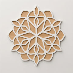 TodFod Wooden MDF Rangoli Floor Decor | 12x12 Inch Mandala Cut-Out Frame for Festivals & Home Decor