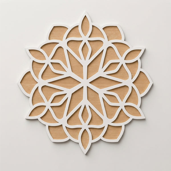 TodFod Wooden MDF Rangoli Floor Decor | 12x12 Inch Mandala Cut-Out Frame for Festivals & Home Decor