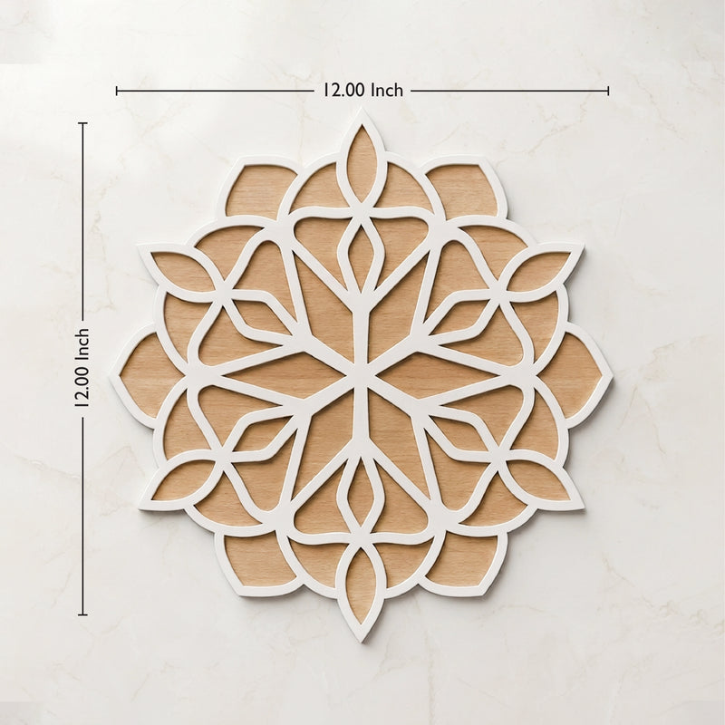 TodFod Wooden MDF Rangoli Floor Decor | 12x12 Inch Mandala Cut-Out Frame for Festivals & Home Decor