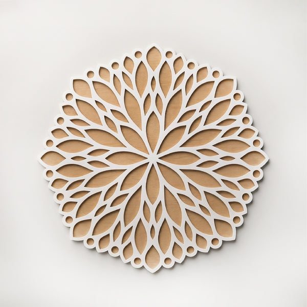 TodFod Wooden MDF Rangoli Floor Decor | 12x12 Inch Mandala Cut-Out Frame for Festivals & Home Decor