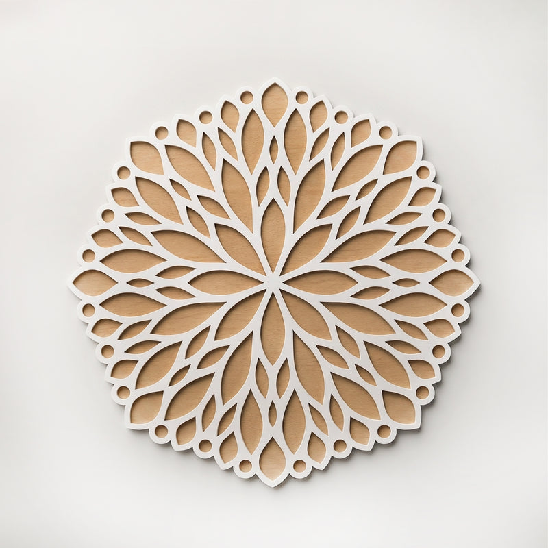 TodFod Wooden MDF Rangoli Floor Decor | 12x12 Inch Mandala Cut-Out Frame for Festivals & Home Decor