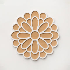 TodFod Wooden MDF Rangoli Floor Decor | 12x12 Inch Mandala Cut-Out Frame for Festivals & Home Decor