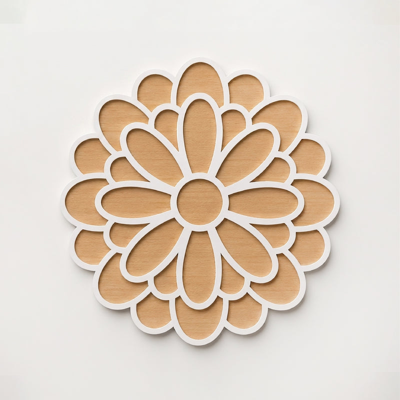 TodFod Wooden MDF Rangoli Floor Decor | 12x12 Inch Mandala Cut-Out Frame for Festivals & Home Decor
