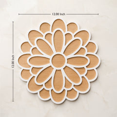 TodFod Wooden MDF Rangoli Floor Decor | 12x12 Inch Mandala Cut-Out Frame for Festivals & Home Decor