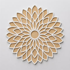 TodFod Wooden MDF Rangoli Floor Decor | 12x12 Inch Mandala Cut-Out Frame for Festivals & Home Decor