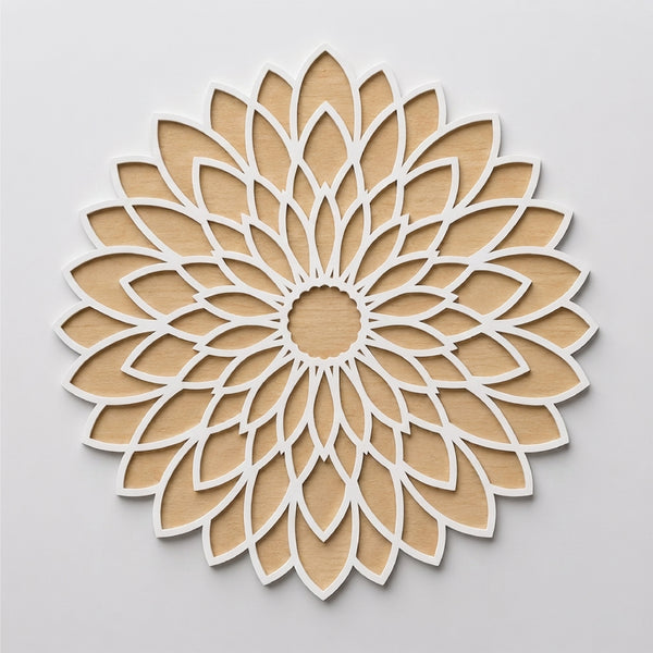 TodFod Wooden MDF Rangoli Floor Decor | 12x12 Inch Mandala Cut-Out Frame for Festivals & Home Decor