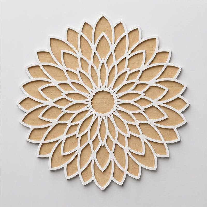 TodFod Wooden MDF Rangoli Floor Decor | 12x12 Inch Mandala Cut-Out Frame for Festivals & Home Decor