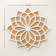 TodFod Wooden MDF Rangoli Floor Decor | 12x12 Inch Mandala Cut-Out Frame for Festivals & Home Decor