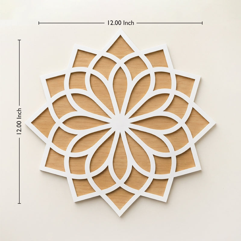 TodFod Wooden MDF Rangoli Floor Decor | 12x12 Inch Mandala Cut-Out Frame for Festivals & Home Decor