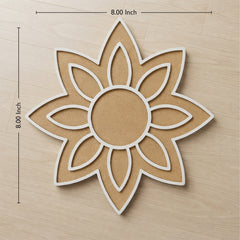 Todfod Wooden Flower Rangoli for Floor Decoration Reusable MDF Rangoli for Diwali Home Entrance Pooja Festival Decor 8 Inch