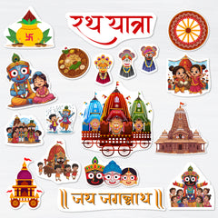 Rath Yatra Theme Baby Photoshoot Props | 15+ Cardpaper Cartoon Cutouts for Newborn Photography & Festival Decor