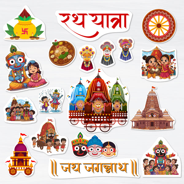 Rath Yatra Theme Baby Photoshoot Props | 15+ Cardpaper Cartoon Cutouts for Newborn Photography & Festival Decor