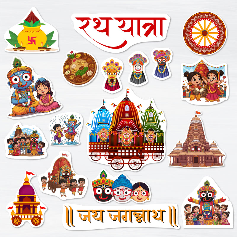 Rath Yatra Theme Baby Photoshoot Props | 15+ Cardpaper Cartoon Cutouts for Newborn Photography & Festival Decor