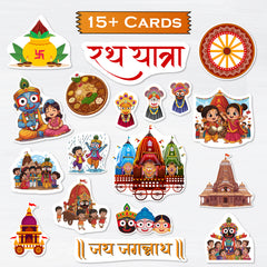 Rath Yatra Theme Baby Photoshoot Props | 15+ Cardpaper Cartoon Cutouts for Newborn Photography & Festival Decor