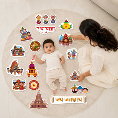 Rath Yatra Theme Baby Photoshoot Props | 15+ Cardpaper Cartoon Cutouts for Newborn Photography & Festival Decor