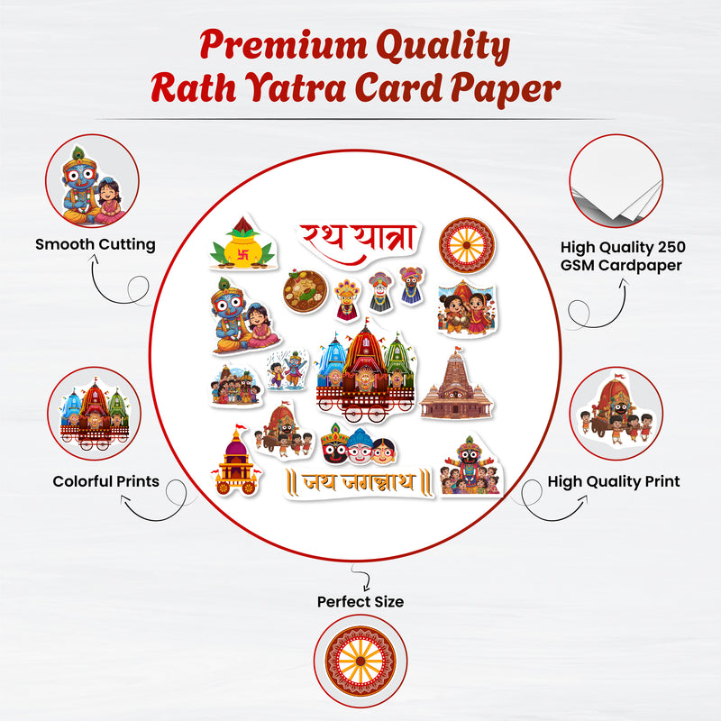 Rath Yatra Theme Baby Photoshoot Props | 15+ Cardpaper Cartoon Cutouts for Newborn Photography & Festival Decor